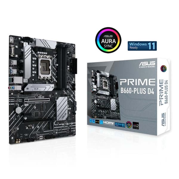 Asus Moderkort Prime B660-plus D4 Svart