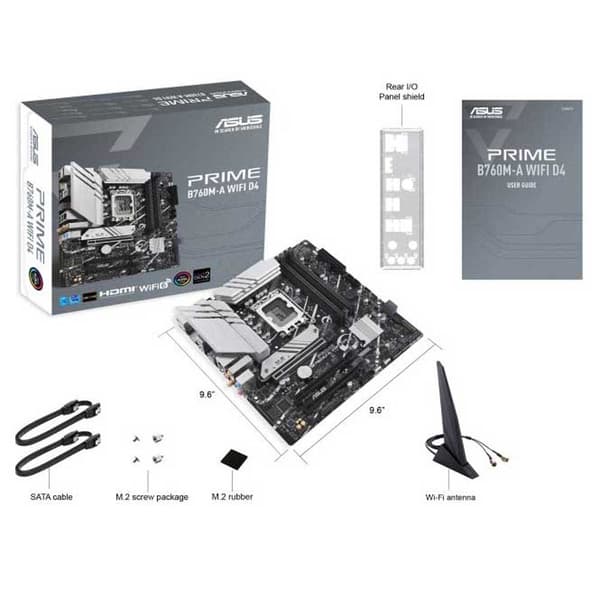 Asus Moderkort Prime B760m-a D4 Wifi Silver