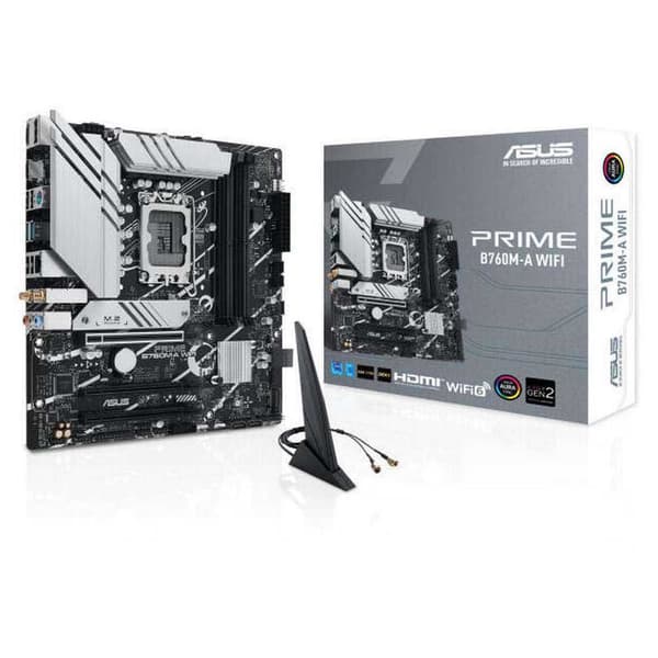 Asus Moderkort Prime B760m-a Wifi Silver