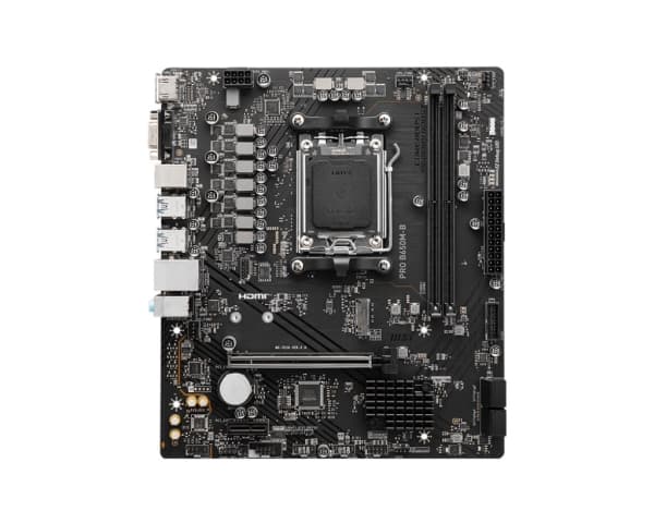 MSI PRO B650M-B - Moderkort - micro ATX - Socket AM5 - AMD B650 Chipuppsättning - USB 3.2 Gen 1 - 2.5 Gigabit LAN - inbyggda grafiken (CPU krävs) - H