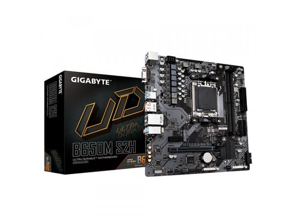 Gigabyte B650M S2H - Emolevy - Socket AM5 - USB 3.2 Gen 1, USB 3.2 Gen 2, USB-C 3.2 Gen2 - Piirilevyllä oleva grafiikka (vaatii suorittimen)