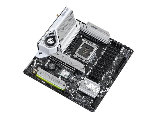 ASRock B760M Steel Legend WiFi - Hovedkort - micro ATX - LGA1700-sokkel - B760 Chipset - USB-C 3.2 Gen2, USB 3.2 Gen 2, USB 3.2 Gen 1 - 2.5 Gigabit L