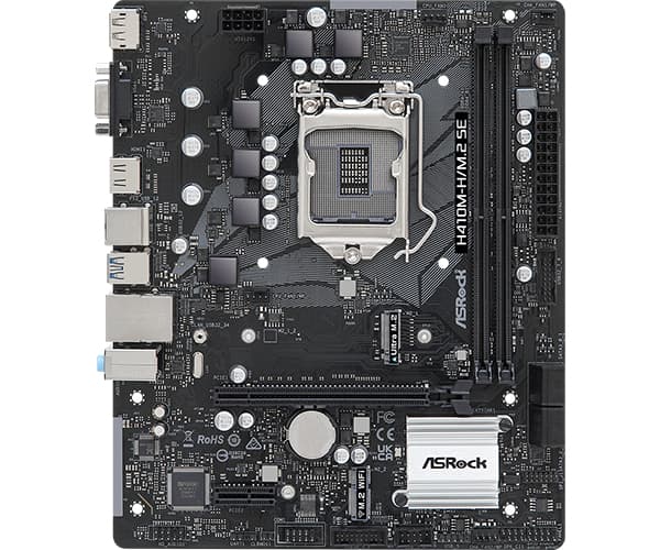 ASRock H410M-H/M.2 SE - Hovedkort - micro ATX - LGA1200-sokkel - H370 Chipset - USB 3.2 Gen 1 - Gigabit LAN - innbygd grafikk (CPU kreves) - HD-lyd (