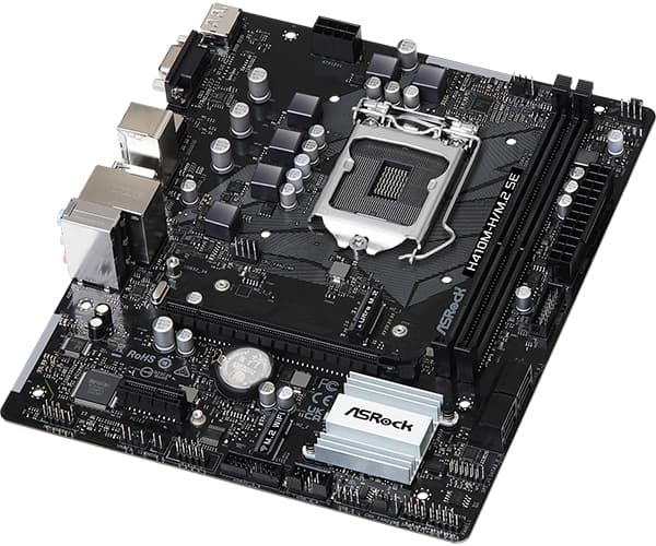 ASRock H410M-H/M.2 SE - Hovedkort - micro ATX - LGA1200-sokkel - H370 Chipset - USB 3.2 Gen 1 - Gigabit LAN - innbygd grafikk (CPU kreves) - HD-lyd (