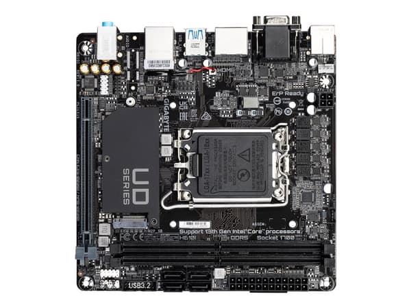 Gigabyte H610I - 1.0 - hovedkort - mini-ITX - LGA1700-sokkel - H610 Chipset - USB 3.2 Gen 1 - Gigabit LAN - innbygd grafikk (CPU kreves) - HD-lyd (8-