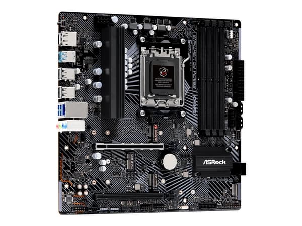 ASRock B650M PG Lightning - Moderkort - micro ATX - Socket AM5 - AMD B650 Chipuppsättning - USB-C 3.2 Gen2, USB 3.2 Gen 2, USB 3.2 Gen 1, USB-C 3.2 G