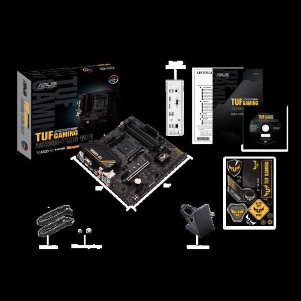 Moderkort - ASUS - TUF GAMING A520M-PLUS - Socket AM4 - Wi-Fi 802.11ac - ATX