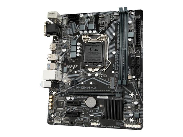 Gigabyte H410M H V2 - 1.0 - emolevy - micro-ATX - LGA1200-asennuspaikka - H410-piirisarja - USB 3.2 Gen 1 - Gigabit LAN - sisäinen grafiikka (CPU tar