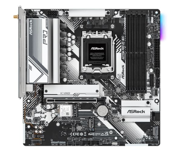 ASRock A620M PRO RS WIFI - Hovedkort - micro ATX - Socket AM5 - AMD A620 Chipset - USB 3.2 Gen 1, USB-C 3.2 Gen 1 - Gigabit LAN, Wi-Fi 6 - innbygd gr