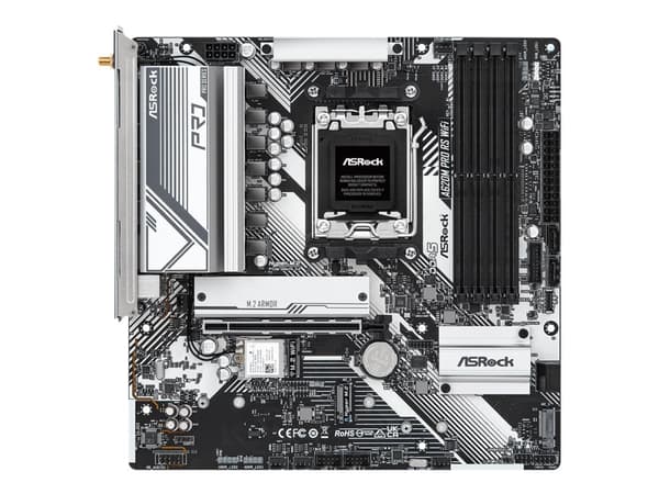 ASRock A620M PRO RS WIFI - Hovedkort - micro ATX - Socket AM5 - AMD A620 Chipset - USB 3.2 Gen 1, USB-C 3.2 Gen 1 - Gigabit LAN, Wi-Fi 6 - innbygd gr