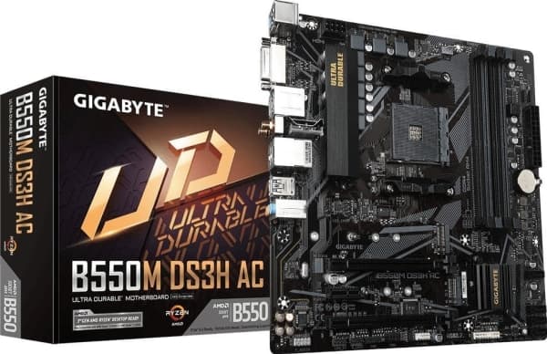 Gigabyte B550M DS3H AC, AMD, Stik AM4, 3. generasjon AMD Ryzen 5, AMD Ryzen 5 5. generasjon, AMD Ryzen 7 5. generasjon, AMD Ryzen 9 5. generasjon, St