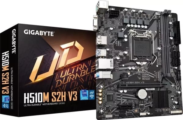 Gigabyte H510M S2H V3 - 1.0 - hovedkort - micro ATX - LGA1200-sokkel - H470 Chipset - USB 3.2 Gen 1 - Gigabit LAN - innbygd grafikk (CPU kreves) - HD