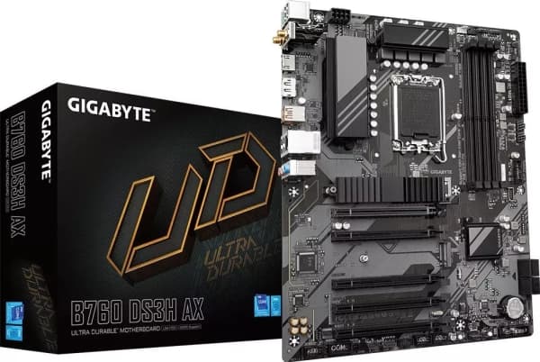 Gigabyte B760 DS3H AX - 1.X - emolevy - ATX - LGA1700-asennuspaikka - B760-piirisarja - USB 3.2 Gen 1, USB 3.2 Gen 2, USB-C 3.2 Gen 2x2 - Gigabit LAN