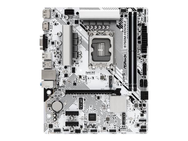 ASRock B760M-HDV/M.2 - Hovedkort - micro ATX - LGA1700-sokkel - B760 Chipset - USB-C 3.2 Gen 1, USB 3.2 Gen 1 - 2.5 Gigabit LAN - innbygd grafikk (CP