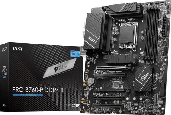 MSI PRO B760-P DDR4 II - Hovedkort - ATX - LGA1700-sokkel - B760 Chipset - USB 3.2 Gen 1, USB-C 3.2 Gen2 - 2.5 Gigabit LAN - innbygd grafikk (CPU kre