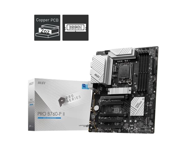 MSI PRO B760-P II, Intel, LGA 1700, Intel® Celeron®, Intel® Core™ i3, Intel® Core™ i3, Intel® Core™ i5, Intel® Core™ i7, Intel® Pentium® Gold, 256 Gt