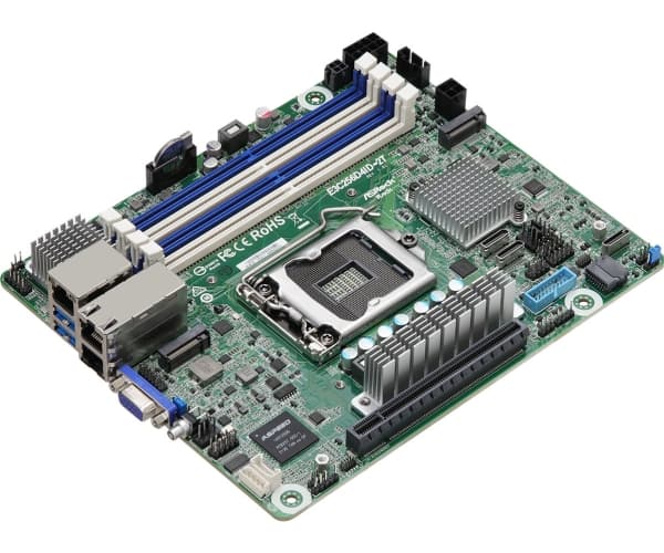 Asrock E3C256D4ID-2T, Intel, LGA 1200 (Socket H5), Intel® Xeon®, E-2300, DDR4-SDRAM, 32 GB