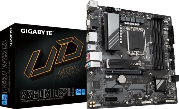 Gigabyte B760M DS3H, Intel, LGA 1700, Intel® Celeron®, Intel® Core™ i3, Intel® Core™ i3, Intel® Core™ i5, Intel® Core™ i7, Intel® Core™ i9,..., LGA 1