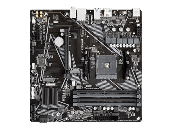 Gigabyte B550M K - 1.0 - hovedkort - micro ATX - Socket AM4 - AMD B550 Chipset - USB 3.2 Gen 1 - Gigabit LAN - innbygd grafikk (CPU kreves) - HD-lyd