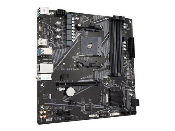 Gigabyte B550M K - 1.0 - hovedkort - micro ATX - Socket AM4 - AMD B550 Chipset - USB 3.2 Gen 1 - Gigabit LAN - innbygd grafikk (CPU kreves) - HD-lyd