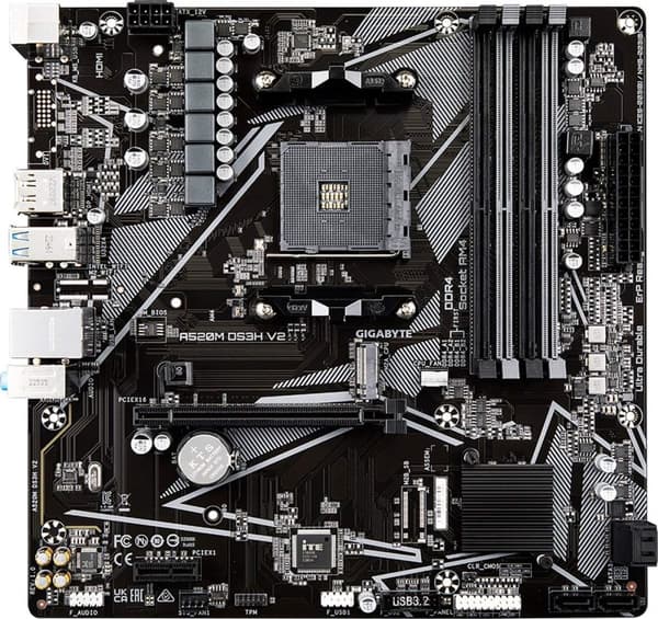 Gigabyte A520M DS3H V2 (rev. 1.0). Processortillverkare: AMD, Processorsockel: Socket AM4, Compa