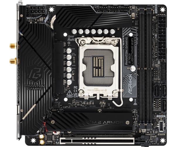 ASRock Phantom Gaming B760I LIGHTNING WIFI - Hovedkort - mini-ITX - LGA1700-sokkel - B760 Chipset - USB 3.2 Gen 1, USB 3.2 Gen 2, USB-C 3.2 Gen 1, US