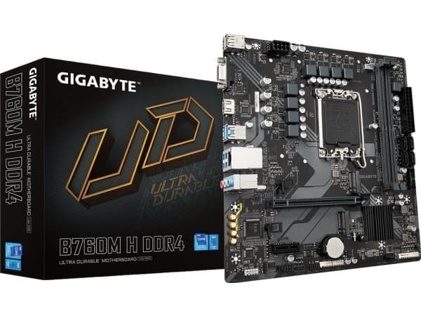 Gigabyte B760M H DDR4, Intel, LGA 1700, Intel® Celeron®, Intel® Pentium® Gold, LGA 1700, 64 GB, DDR4-SDRAM