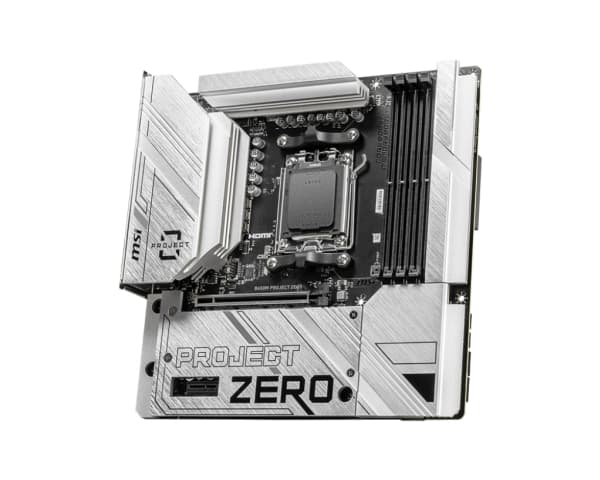 MSI B650M PROJECT ZERO - Moderkort - micro ATX - Socket AM5 - AMD B650 Chipuppsättning - USB 3.2 Gen 1, USB 3.2 Gen 2, USB-C 3.2 Gen2, USB-C 3.2 Gen