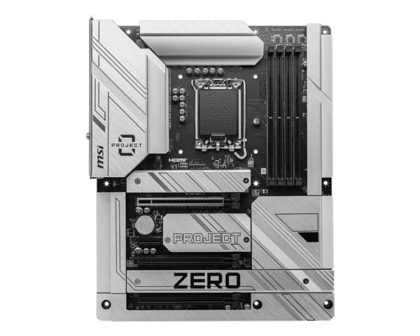 MSI Z790 PROJECT ZERO - Hovedkort - ATX - LGA1700-sokkel - Z790 Chipset - USB 3.2 Gen 1, USB 3.2 Gen 2, USB-C 3.2 Gen2, USB-C 3.2 Gen 2x2 - 2.5 Gigab