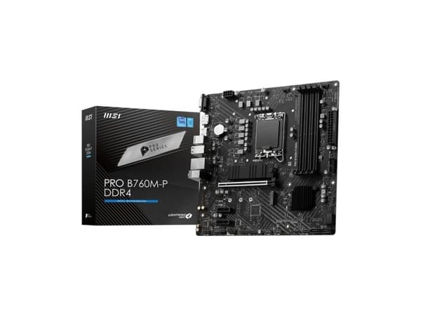 MSI PRO B760M-P DDR4 - Hovedkort - micro ATX - LGA1700-sokkel - B760 Chipset - USB 3.2 Gen 1, USB-C 3.2 Gen2 - Gigabit LAN - innbygd grafikk (CPU kre