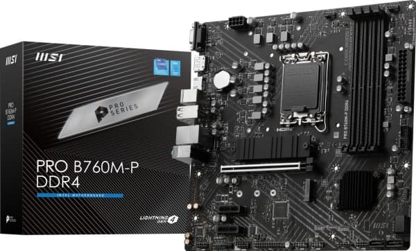 MSI PRO B760M-P DDR4 - Hovedkort - micro ATX - LGA1700-sokkel - B760 Chipset - USB 3.2 Gen 1, USB-C 3.2 Gen2 - Gigabit LAN - innbygd grafikk (CPU kre