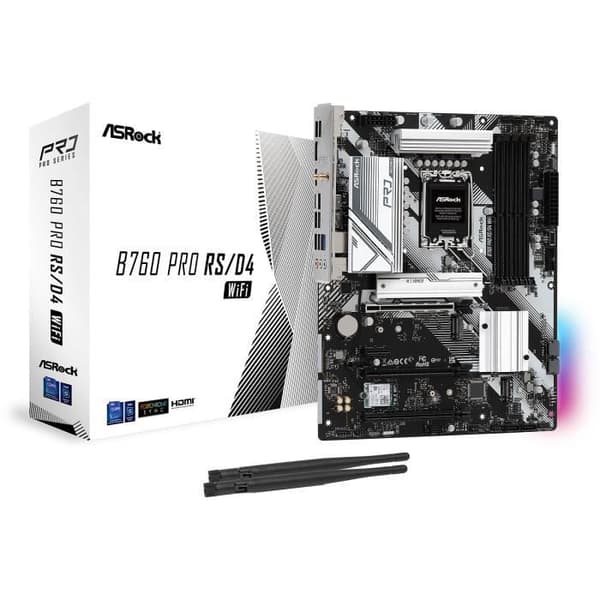 ASRock B760 Pro RS/D4 WiFi - ATX Socket 1700 Intel B760 Express moderkort - 4x DDR4 - M.2 PCIe 4.0 - USB 3.1 - PCI-Express 4.0 16x