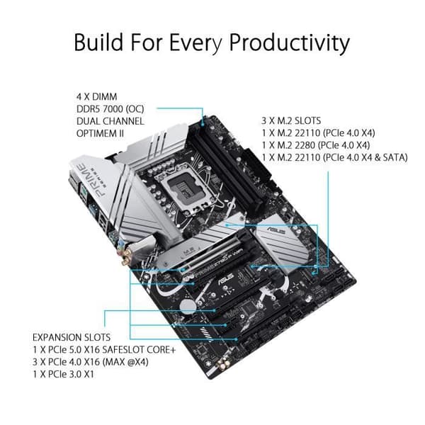 ASUS PRIME Z790-P WIFI-moderkort - LGA1700 Intel Z790