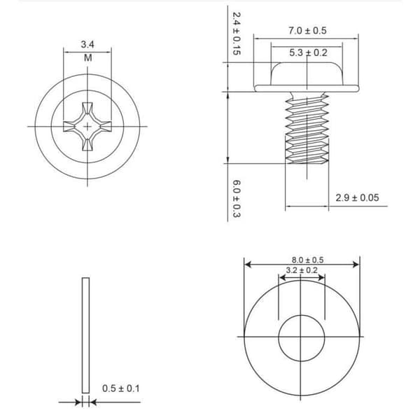 Renkforce RF-4538936 moderkortsskruv - 1 set