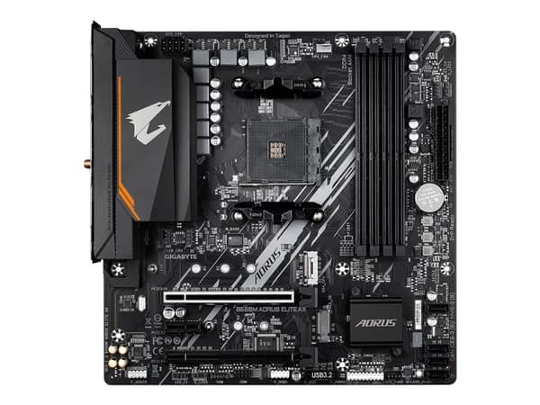 AORUS B550M ELITE AX - 1.3 - hovedkort - micro ATX - Socket AM4 - AMD B550 Chipset - USB 3.2 Gen 1 - Gigabit LAN, Wi-Fi 6E, Bluetooth - innbygd grafi