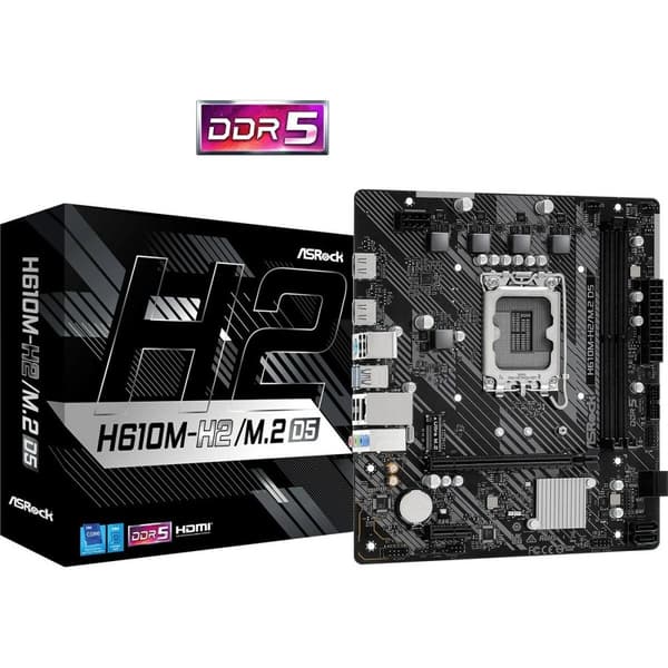 Moderkort ASRock H610M-H2/M.2 D5 LGA 1700 INTEL H610