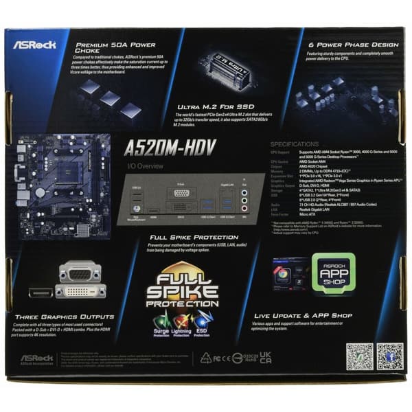 Moderkort ASRock A520M-HDV AMD AM4