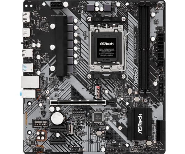 ASRock B650M-H/M.2+ - Moderkort - micro ATX - Socket AM5 - AMD B650 Chipuppsättning - USB-C 3.2 Gen 1, USB 3.2 Gen 1 - Gigabit LAN - inbyggda grafike