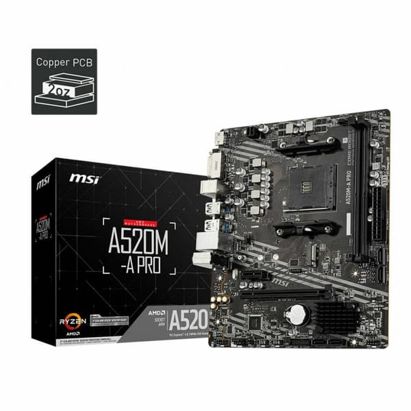 Emolevy MSI 7C96-001R AMD A520 AMD AM4