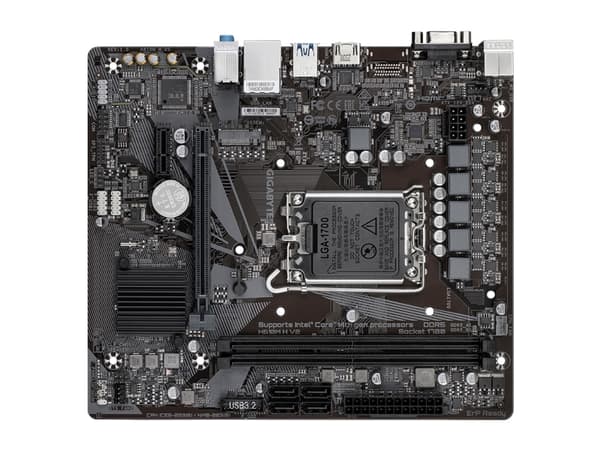 Gigabyte H610M H V2 - 1.0 - hovedkort - micro ATX - LGA1700-sokkel - H610 Chipset - USB 3.2 Gen 1 - Gigabit LAN - innbygd grafikk (CPU kreves) - HD-l