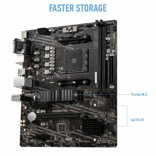 Moderkort MSI 7D14-005R mATX AM4 AMD A520 AMD AMD AM4