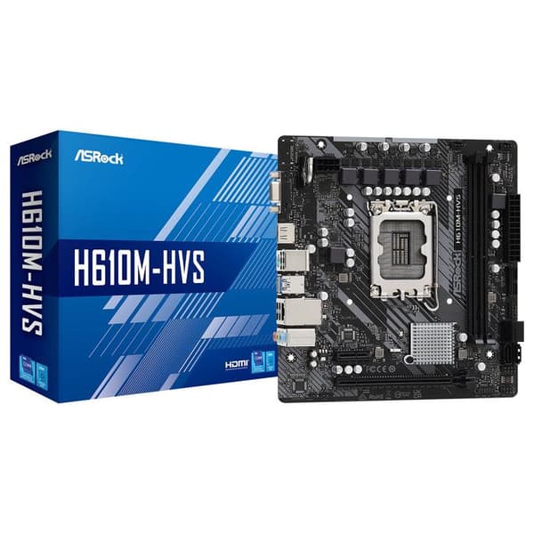 Modernt moderkort Micro ATX ASROCK H610M-HVS - DDR4 SDRAM - SATA-600 - HDMI - D-Sub - Intel H610