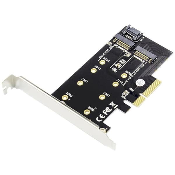 Digitus DS-33170 2+1-portars PCI Express x8-adapterkort för M.2 PCIe SSD Svart