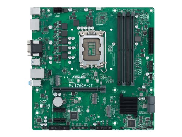 ASUS Pro B760M-CT-CSM - Hovedkort - micro ATX - LGA1700-sokkel - B760 Chipset - USB 3.2 Gen 1, USB-C 3.2 Gen 1 - Gigabit LAN - innbygd grafikk (CPU k