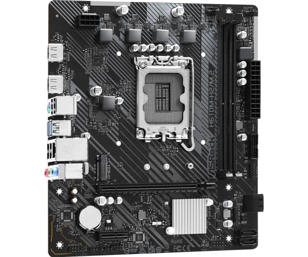 ASRock H610M-H2/M.2 - Hovedkort - micro ATX - LGA1700-sokkel - H610 Chipset - USB 3.2 Gen 1 - Gigabit LAN - innbygd grafikk (CPU kreves) - HD-lyd (8-