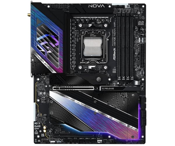ASRock Phantom Gaming X870E NOVA WiFi - Hovedkort - ATX - Socket AM5 - AMD X870E Chipset - USB4, USB 3.2 Gen 1, USB 3.2 Gen 2, USB-C 3.2 Gen 2x2 - 5