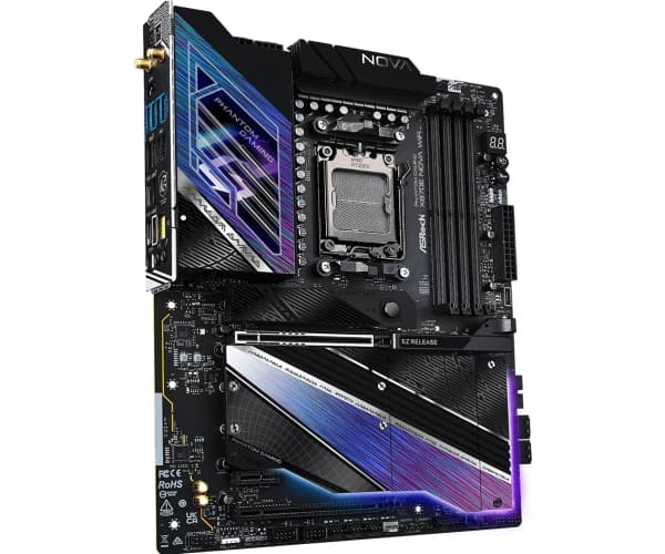 ASRock Phantom Gaming X870E NOVA WiFi - Hovedkort - ATX - Socket AM5 - AMD X870E Chipset - USB4, USB 3.2 Gen 1, USB 3.2 Gen 2, USB-C 3.2 Gen 2x2 - 5
