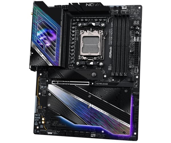 ASRock Phantom Gaming X870E NOVA WiFi - Hovedkort - ATX - Socket AM5 - AMD X870E Chipset - USB4, USB 3.2 Gen 1, USB 3.2 Gen 2, USB-C 3.2 Gen 2x2 - 5