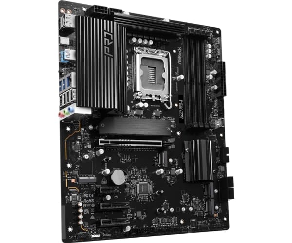 ASRock Z890 Pro-A - Hovedkort - ATX - LGA1851-sokkel - Z890 Chipset - USB4, USB-C 3.2 Gen 2x2, USB 3.2 Gen 1, USB 3.2 Gen 2 - 2.5 Gigabit LAN - innby