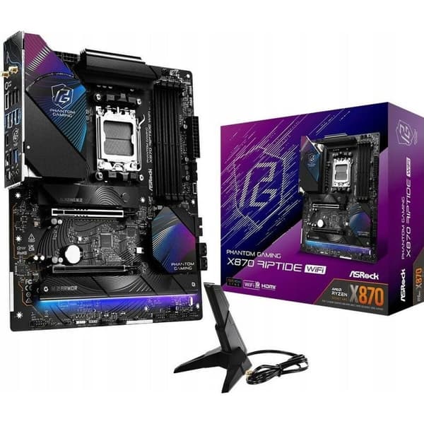 Emolevy ASRock X870 Riptide WiFi Intel Wi-Fi 6 AMD AM5 AMD X870